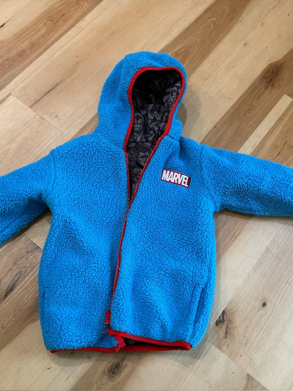 Marvel Gray and Red Super Hero Graphic Jacket